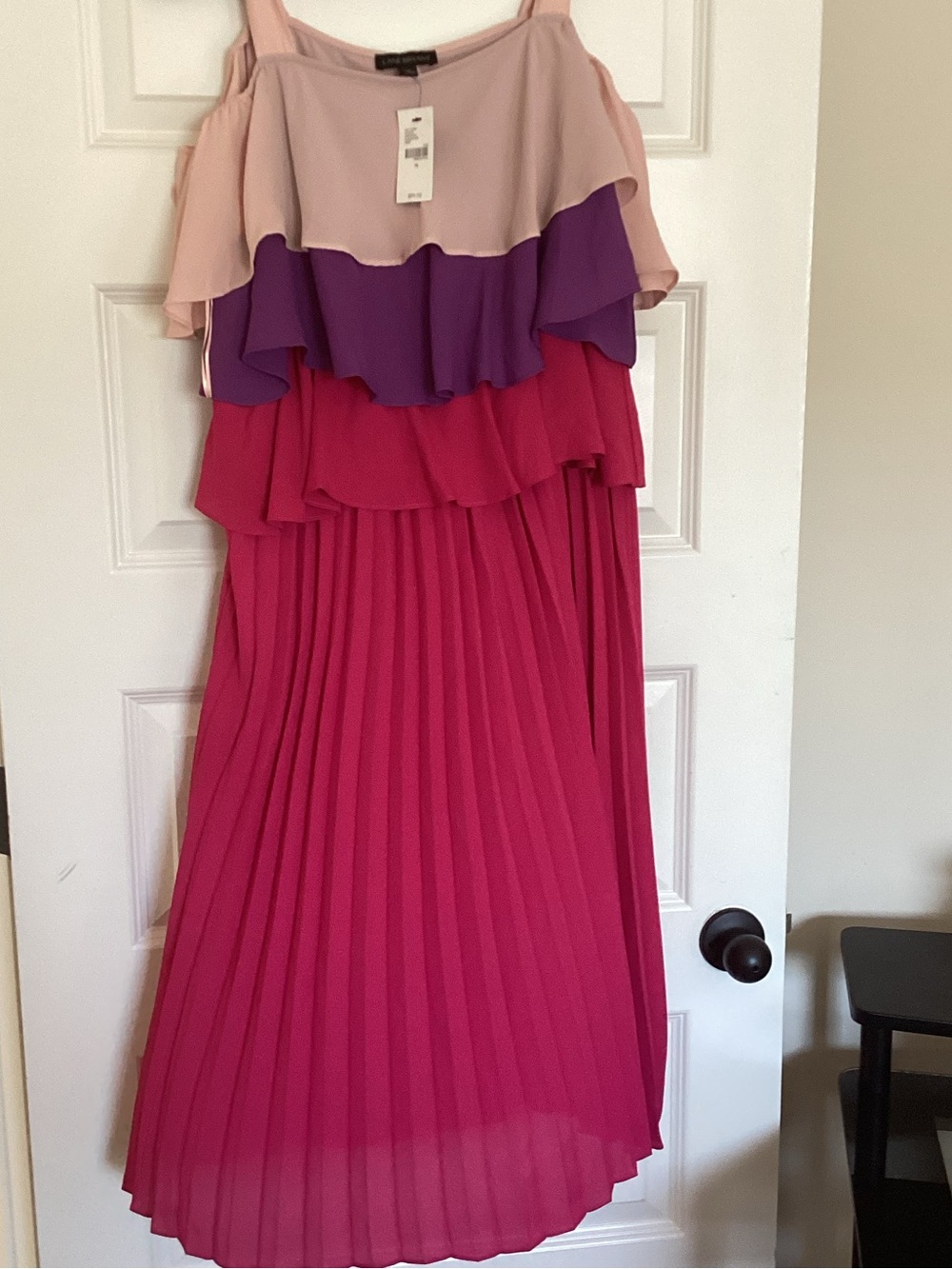 Lane Bryant Pink, Purple & Blush Tiered Ruffle Midi Dress - Picture 2 of 2